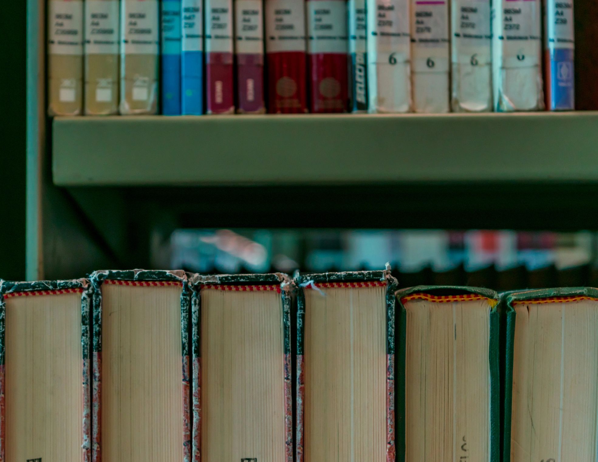 Library shelves suggesting research and contemplative study