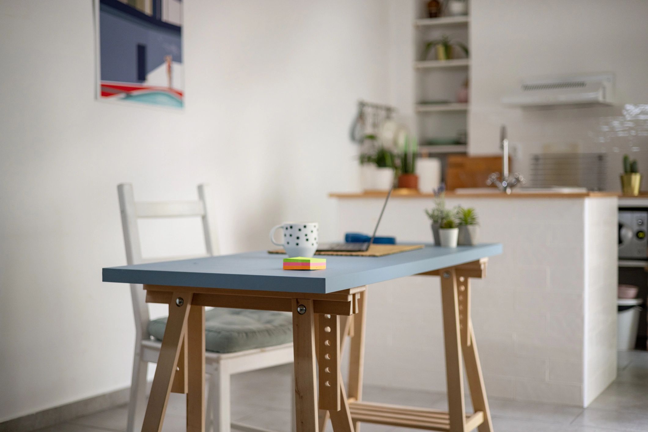 Thoughtful home office study environment