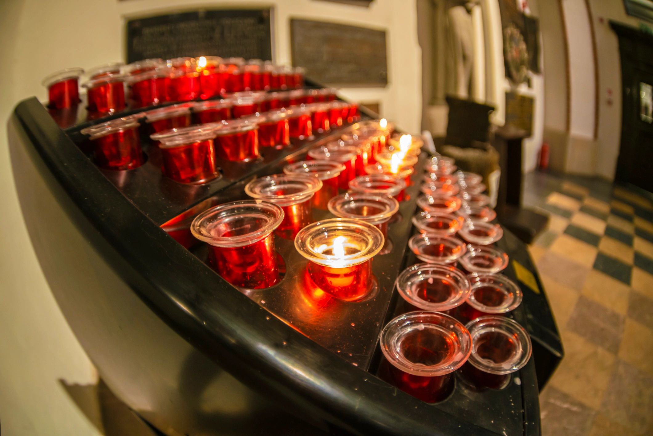 Candles creating a contemplative study atmosphere
